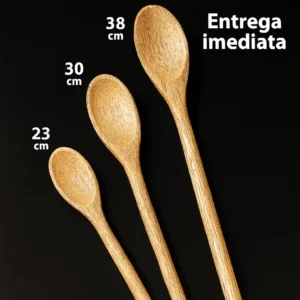 Colher de pau madeira em pinus para cozinha.